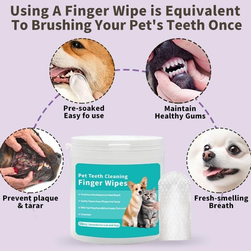 Pet Dental Finger Wipes – Easy Oral Cleaning for Dogs & Cats 🐶🐱