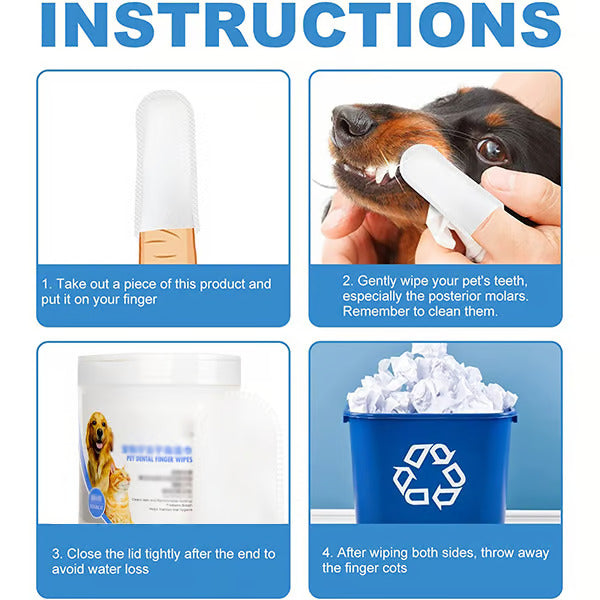 Pet Dental Finger Wipes – Easy Oral Cleaning for Dogs & Cats 🐶🐱