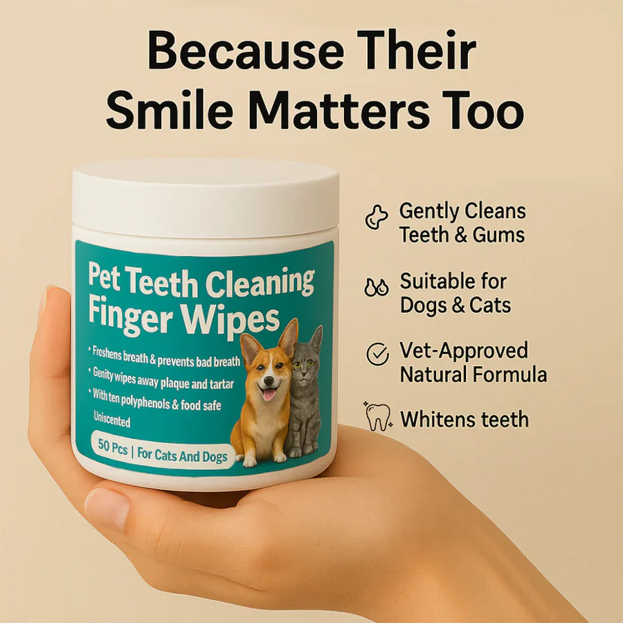 Pet Dental Finger Wipes – Easy Oral Cleaning for Dogs & Cats 🐶🐱