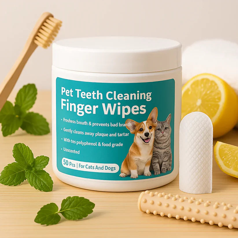 Pet Dental Finger Wipes – Easy Oral Cleaning for Dogs & Cats 🐶🐱