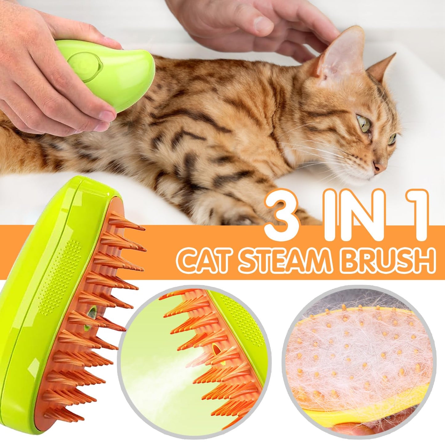 Steaming Pet Hairbrush