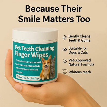 Pet Dental Finger Wipes – Easy Oral Cleaning for Dogs & Cats 🐶🐱